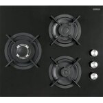 Sogelux plaque gaz 3 feux pc518nf 60cm verre noir