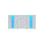 Sogeshome buffet - bahut - enfilade 140x35x70cm - buffet led rgb 16 couleurs pour salon