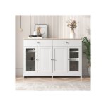 Sogeshome buffet avec veinage de bois blanc quatre portes avec deux tiroirs salon salle à mangerblanc ... Sogeshome buffet avec veinage de bois blanc quatre portes avec deux tiroirs salon salle à mangerblanc ...