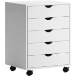 Sogeshome caisson de bureau meuble de rangement avec 5 tiroirs pour lettredossiers et documents noirblanc ...