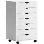 Sogeshome caisson de bureau meuble de rangement avec 7 tiroirs pour lettredossiers et documents noirblanc ...