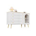 Sogeshome commode de chambre 4 tiroirs larges adapt�e � la salle � manger cuisine salon style moderne ...