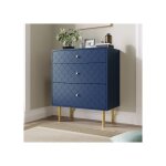 Sogeshome commode de chambre moderne � 3 tiroirs ? structure bleu marine aux finitions durables ? dimensions ...