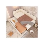 Sogeshome structure de lit convertible & extensible 90x190 - 200cm sans matelas - bige