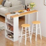 Sogeshome table � manger avec 2 chaise? 3 compartiments de rangement pour couloir salon console 91 x ...