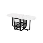 Sogeshome table a manger 3 configurations extensible / pliable rangement / tiroirs blanc / noir 160x70x75cm ... Sogeshome table a manger 3 configurations extensible / pliable rangement / tiroirs blanc / noir 160x70x75cm ...