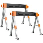 Sogeshome trteaux pliables x 2 - 1000kg - mtal - surface antidrapante - poignes de transport - rglable ...