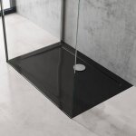 Sogood bac  douche antiglisse receveur de douche rectangulaire noir acrylique faro2 70x120x4cm