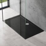 Sogood bac  douche antiglisse receveur de douche rectangulaire noir acrylique faro2 75x100x4cm