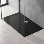 Sogood bac  douche antiglisse receveur de douche rectangulaire noir acrylique faro2 80x140x4cm