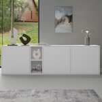 Doporro buffet bas 180 cm commode meuble de rangement blanc mat suspendu ou sur pied placard salon salle ...