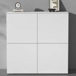 Doporro buffet commode 76 cm meuble de rangement blanc mat placard salon salle � manger 4 portes schrank04 ...