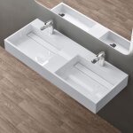 Sogood double lavabo suspendu blanc 120cm vasque à poser avec bonde lave mains rectangulaire 120x48x13cm ... Sogood double lavabo suspendu blanc 120cm vasque à poser avec bonde lave mains rectangulaire 120x48x13cm ...