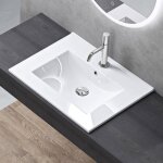 Doporro lavabo  encastrer blanc vasque en cramique lave mains rectangulaire de qualit pour salle de ...