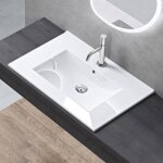Doporro lavabo  encastrer blanc vasque en cramique lave mains rectangulaire de qualit pour salle de ...