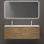 Sogood meuble de salle de bains 144 cm avec double lavabo ensemble de 2 pièces vasque et meuble sous ... Sogood meuble de salle de bains 144 cm avec double lavabo ensemble de 2 pièces vasque et meuble sous ...