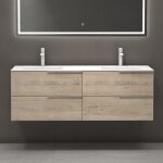 Sogood meuble de salle de bains 144 cm avec double lavabo ensemble de 2 pièces vasque et meuble sous ... Sogood meuble de salle de bains 144 cm avec double lavabo ensemble de 2 pièces vasque et meuble sous ...