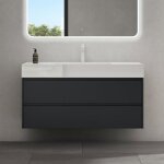 Sogood meuble de salle de bain gris noir mat ensemble de 2 pices meuble avec lavabo 120cm design deep ...