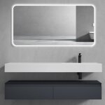 Sogood meuble de salle de bain gris noir mat ensemble de 2 pièces meuble avec lavabo 150cm design up ... Sogood meuble de salle de bain gris noir mat ensemble de 2 pièces meuble avec lavabo 150cm design up ...