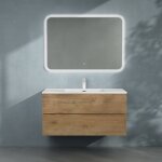 Sogood meuble de salle de bain suspendu 100x48x50cm ensemble de 2 pi�ces meuble avec lavabo solid surface ...