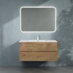 Sogood meuble de salle de bain suspendu 100x48x50cm ensemble de 3 pi�ces meuble avec lavabo et led miroir ...