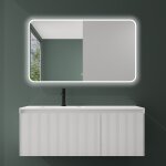 Sogood meuble de salle de bains suspendu 120x50x46 cm avec lavabo ensemble de 3 pices vasque led miroir ...