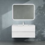 Sogood meuble de salle de bain suspendu 80x48x50cm ensemble de 3 pi�ces meuble avec lavabo et led miroir ...