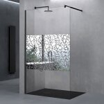 Sogood paroi de douche  litalienne bremen02bl pare - douche avec stabilisateur rond noir verre de scurit ...