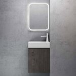 Sogood petit meuble de salle de bain suspendu 46cm gris - brun ensemble de 3 pièces meuble avec lavabo ... Sogood petit meuble de salle de bain suspendu 46cm gris - brun ensemble de 3 pièces meuble avec lavabo ...