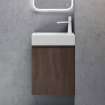 Sogood petit meuble sous vasque chne et vasque 46cm ensemble de 2 pices de meuble de salle de bain ...