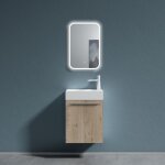 Sogood petit meuble sous vasque chne blanc clair et vasque 46cm ensemble de 2 pices de meuble de salle ...