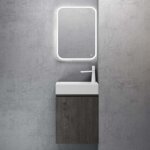 Sogood petit meuble sous vasque gris - brun et vasque 46cm ensemble de 2 pices de meuble de salle de ...