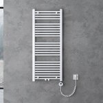 Doporro radiateur de salle de bain s�che - serviette 120x60cm chauffage �lectrique blanc avec r�sistance ...
