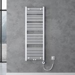 Doporro radiateur de salle de bain s�che - serviette 140x60cm chauffage �lectrique blanc avec r�sistance ...