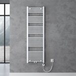 Doporro radiateur de salle de bain s�che - serviette 160x50cm chauffage �lectrique blanc avec r�sistance ...