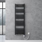 Doporro radiateur de salle de bain s�che - serviette 160x50cm chauffage �lectrique gris - noir avec r�sistance ...