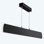 Doporro suspension led lampe noire mate moderne 20w lin�aire lustre r�glable 1300lm avec t�l�commande ...