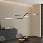 Doporro suspension luminaire led salon lampe noire 24w lustre r�glable 4065lm �clairage suspendu int�rieur ...