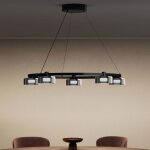 Doporro suspension luminaire led salon noire lustre r�glable 25w 1560lm �clairage suspendu int�rieur ...