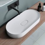 Doporro vasque à poser ovale blanc mat lavabo de salle de bains Évier 71x355x10cm lave mains avec cache ... Doporro vasque à poser ovale blanc mat lavabo de salle de bains Évier 71x355x10cm lave mains avec cache ...
