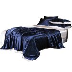 A soie housse de couette couvre - lit drap - housse et taies doreiller satin doux de luxe convient aux ...