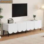 Sokerdy meuble tv avec 4 portes avec motif unique passe - câbles adapté aux téléviseurs jusquà 80 pouces ... Sokerdy meuble tv avec 4 portes avec motif unique passe - câbles adapté aux téléviseurs jusquà 80 pouces ...