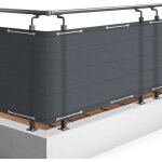Sol royal brise vue balcon 90x600 cm anthracite avec ?illets cordons r�siste � leau intemp�ries 160 g ...