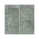 Sol vinyle style - imitation carrelage gris - rouleau de 2m x 8m