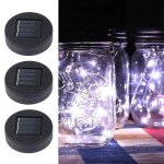 Solar mason pot lights pack de 3 garden decor mason pot lights 20 led solar fairy chandelier meilleur ...