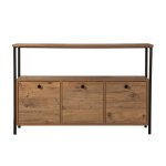 Solis - console avec rangements bois et mtal noir 120x77cm