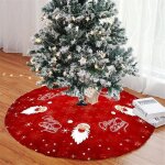 Sollbry jupe de sapin de nol rouge blanc imprim tapis de sapin de nol rond couverture darbre de nol ...