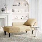 Solo - top m�ridienne / chaise longue - 1 place - pour salon - avec coussin tissu en velours c�tel� gris ...