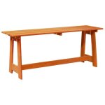 Solom@banquette de jardin - banc moderne pour jardin ext�rieur marron 119x35x47cm bois de pin massif ...