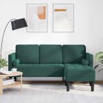 Solomon@canapé 3 places - sofa fixe contemporain - avec méridienne en l vert foncé 160 cm en velours ... Solomon@canapé 3 places - sofa fixe contemporain - avec méridienne en l vert foncé 160 cm en velours ...